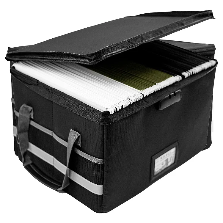 Fire Safe Storage Case Double Zipper Construction Fireproof Document Bag for Important File Storage Businessmen