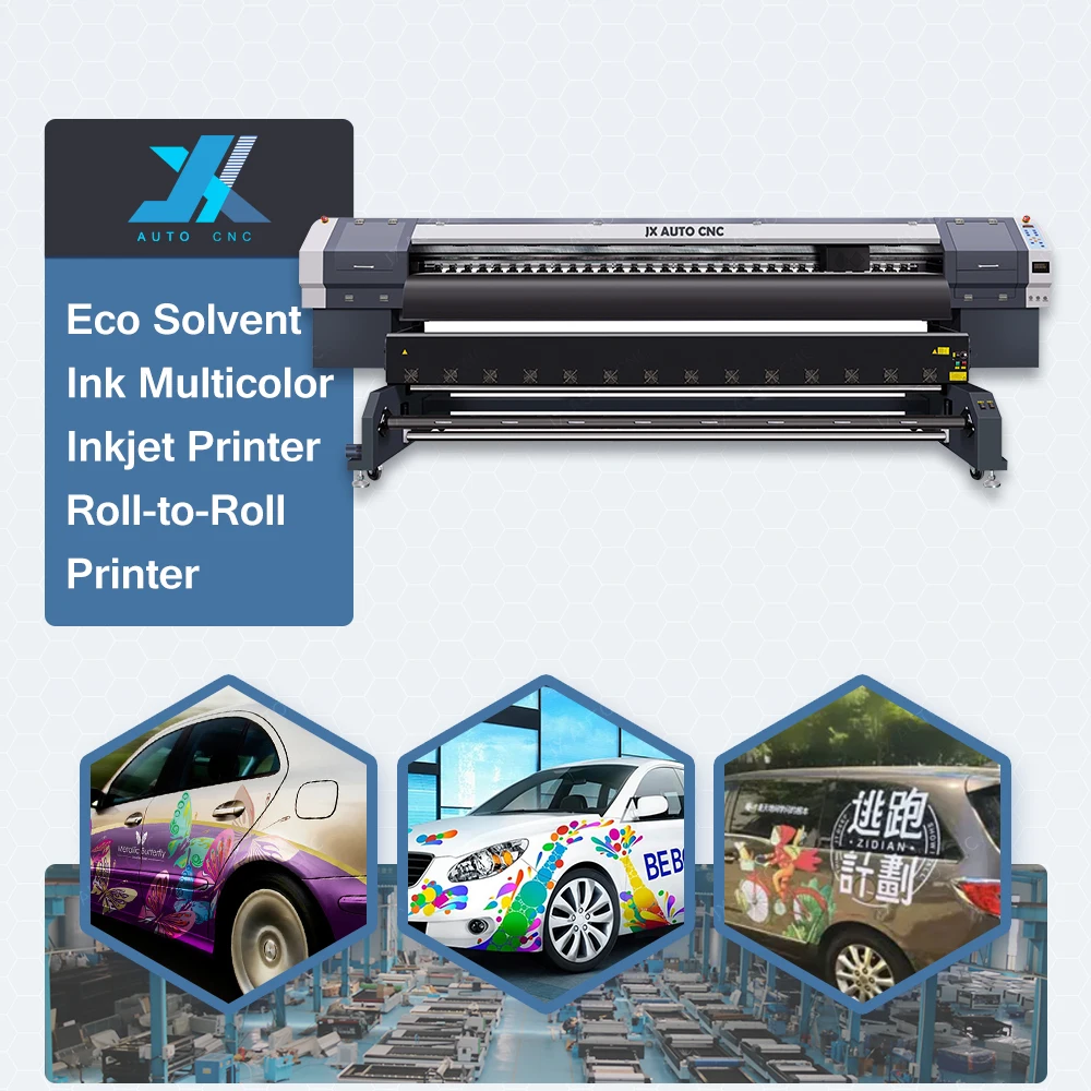 JX AUTO CNC new design 1.85m large format eco solvent printer 4 head eco solvent industrial printer printing advertising