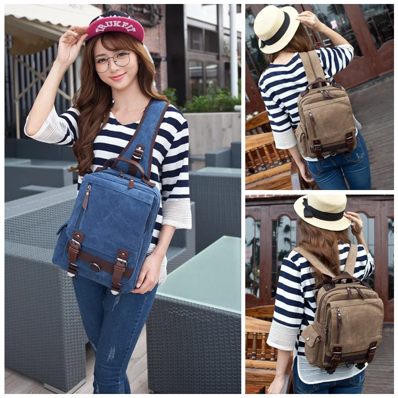 New small canvas backpack men travel back pack multifunctional Shoulder bag for women laptop rucksack school bags daypack