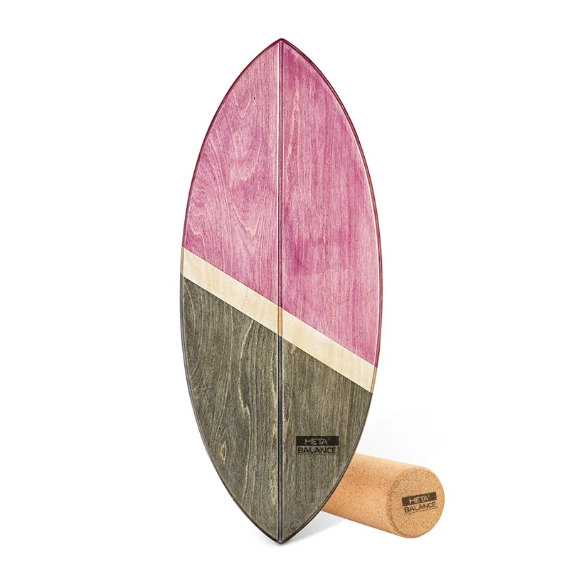 Meta2Balance Best Workout Standing Desk Wood Balance Board with Cork Roller  balance training and balancing products