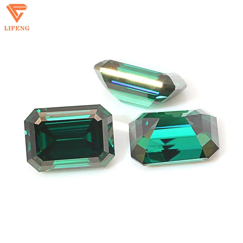 Hot Selling Fashion High Quality Emerald Cut Diamond Jewelry Artificial Grandmother White Gsynthetic Corundum Gemstone