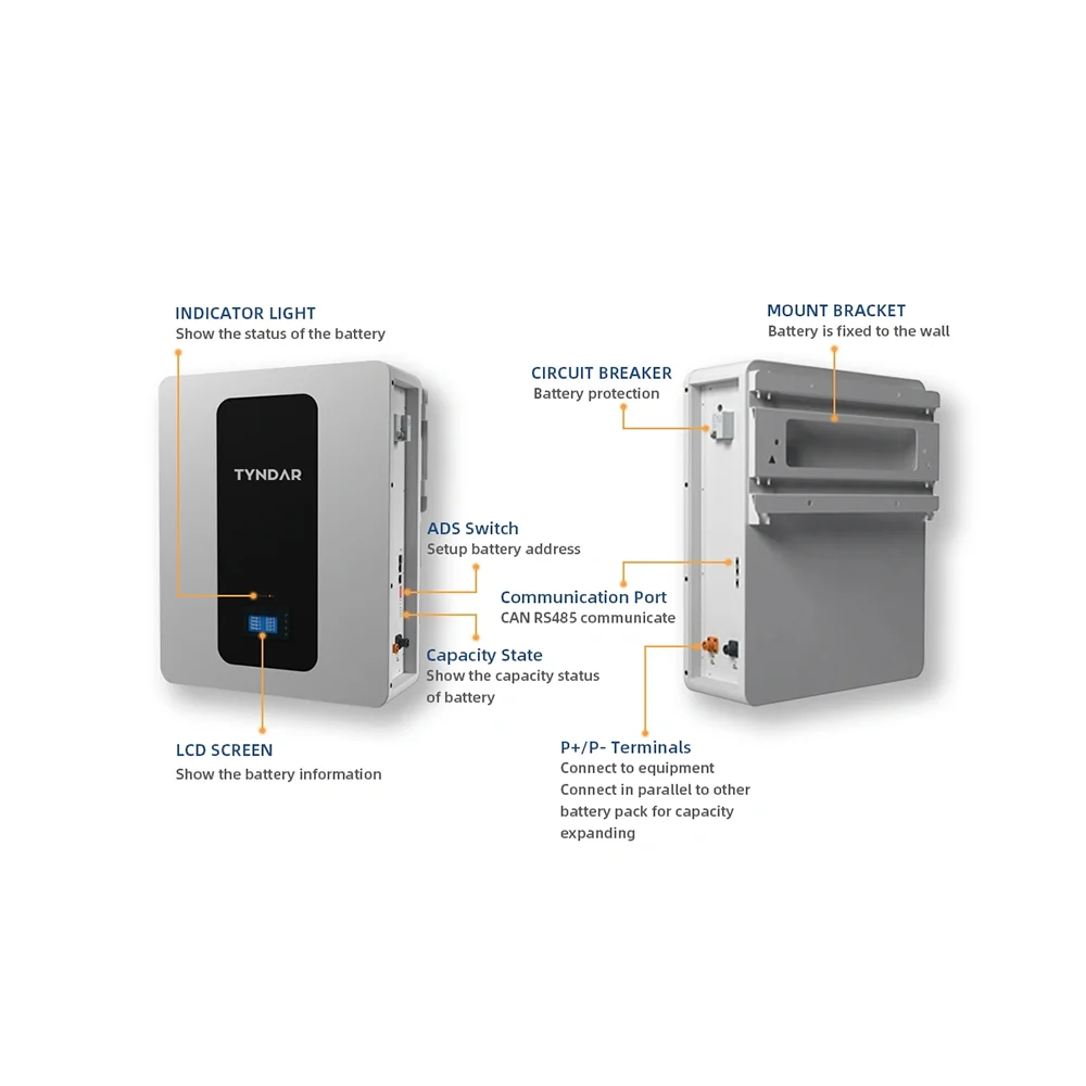 Tyndar 48v lifepo4 battery pack 100ah 200ah solar home energy storage system 6000 cycles lithium ion batteries power wall