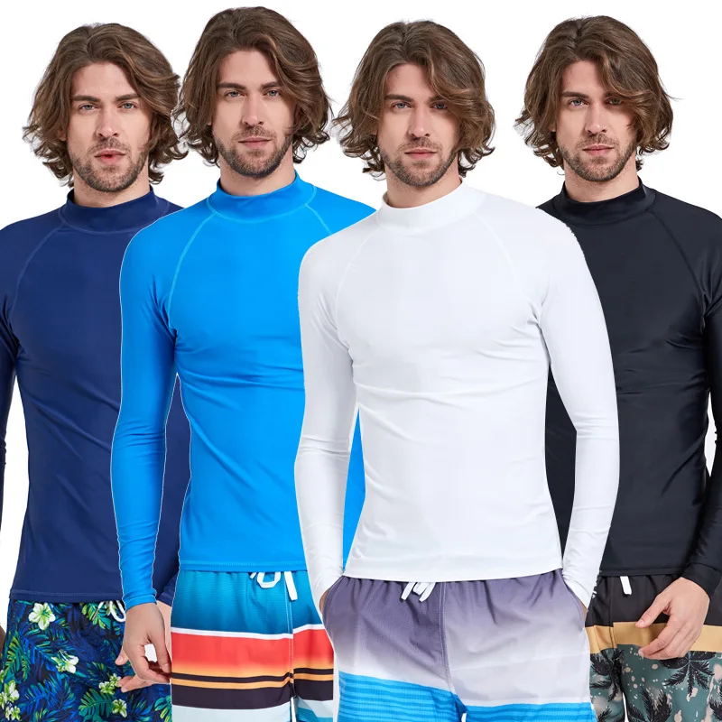 Wholesale Customized Made Short Sleeves Blue Rash Guards Surf Shirts