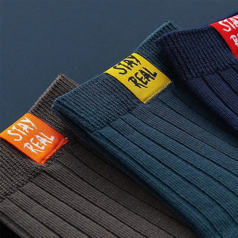 YS-CX49 mens custom business socks calcetines divertidos Sewing cloth label designer socks gg
