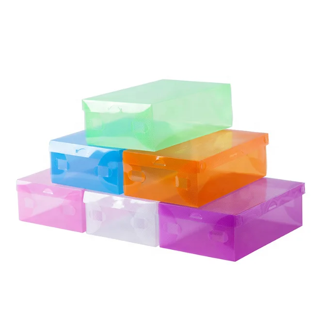 Stock Foldable Durable Plastic Storage Box High Quality Shoes Box Shoes Storage Box
