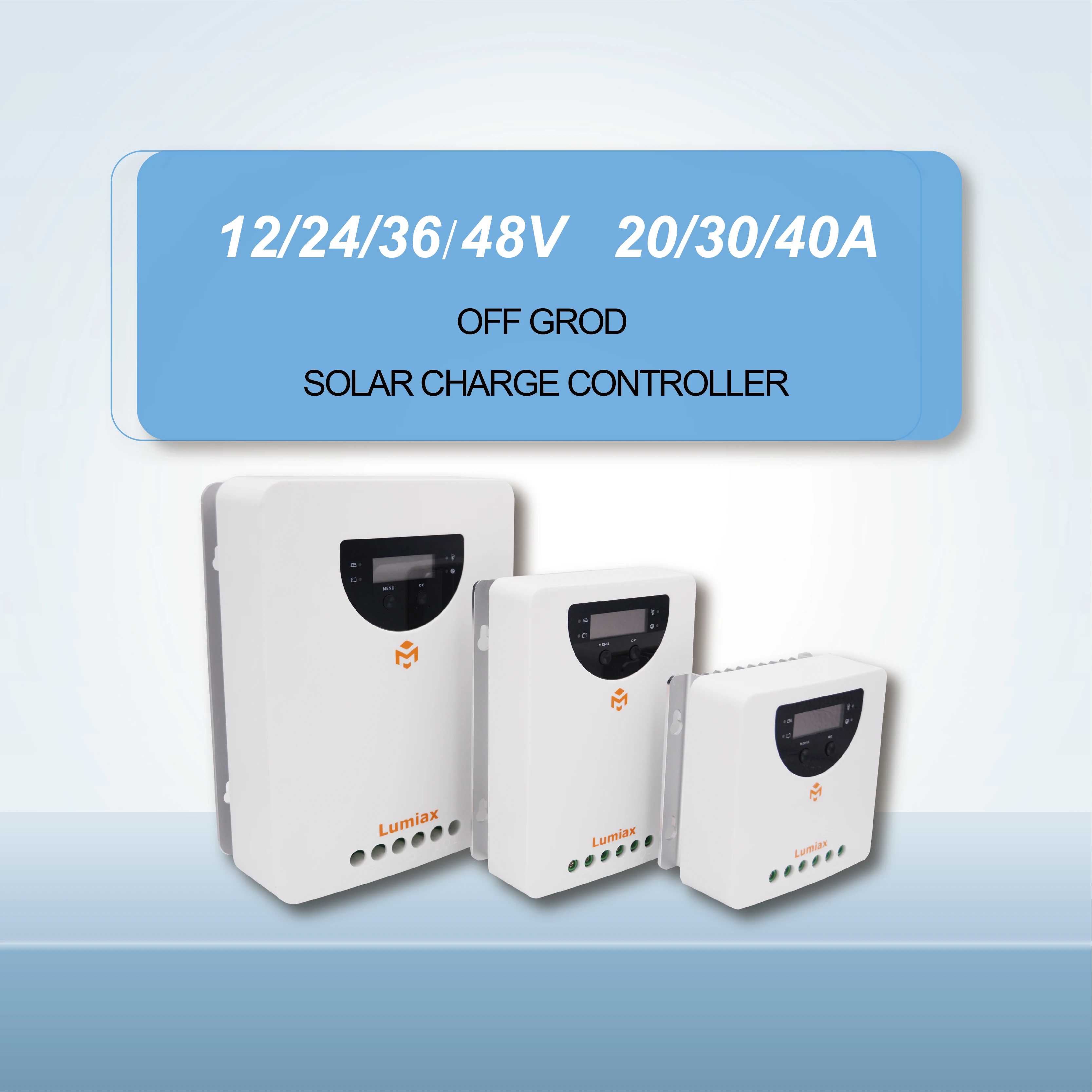 20A 30A 40A 60A 12V 24V 36V 48V Lifepo4 battery home solar energy system tracker charge controller MPPT