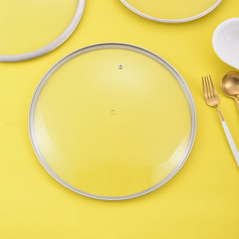 Hot Sale Product Non-stick Cookware Silicone Cover Tempered Glass Frying Pan Lid With Long Handle