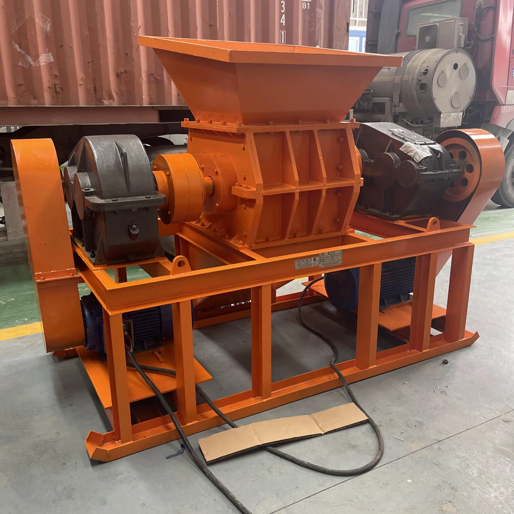 Steel drum biaxial shredder Steel tire domestic waste plastic crusher scrap cloth metal crusher