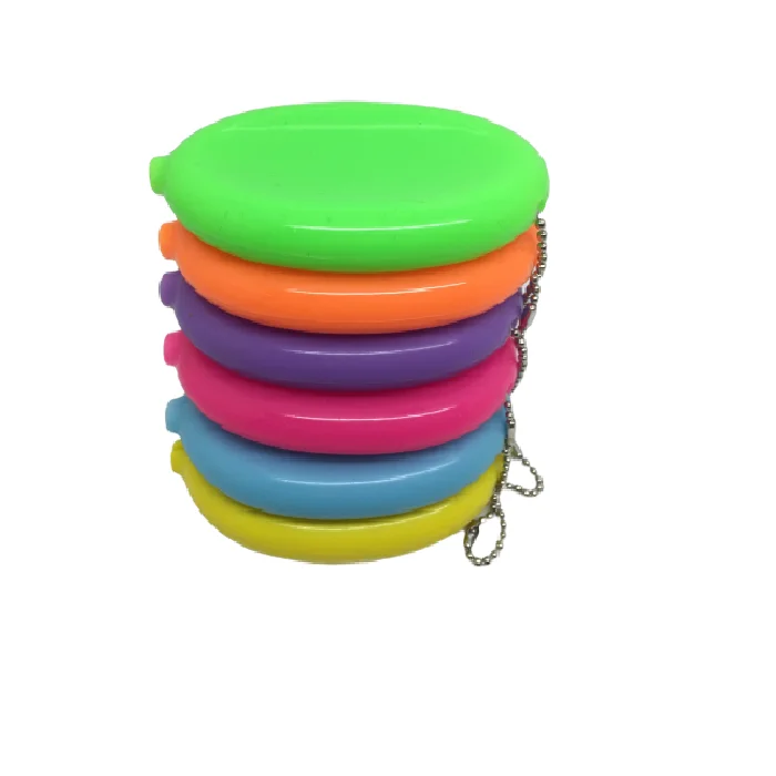 Пользовательский овальный ПВХ брелок Карманный резиновый Сжимаемый Кошелек для монет