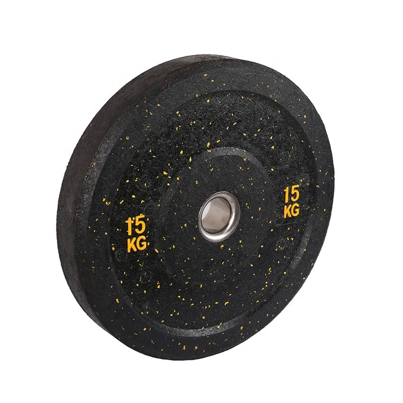 Hi-Temp Rubber Bumper Weight Plates rubber Crumbs Coated Stainless steel Ring More Dropping Times Tested