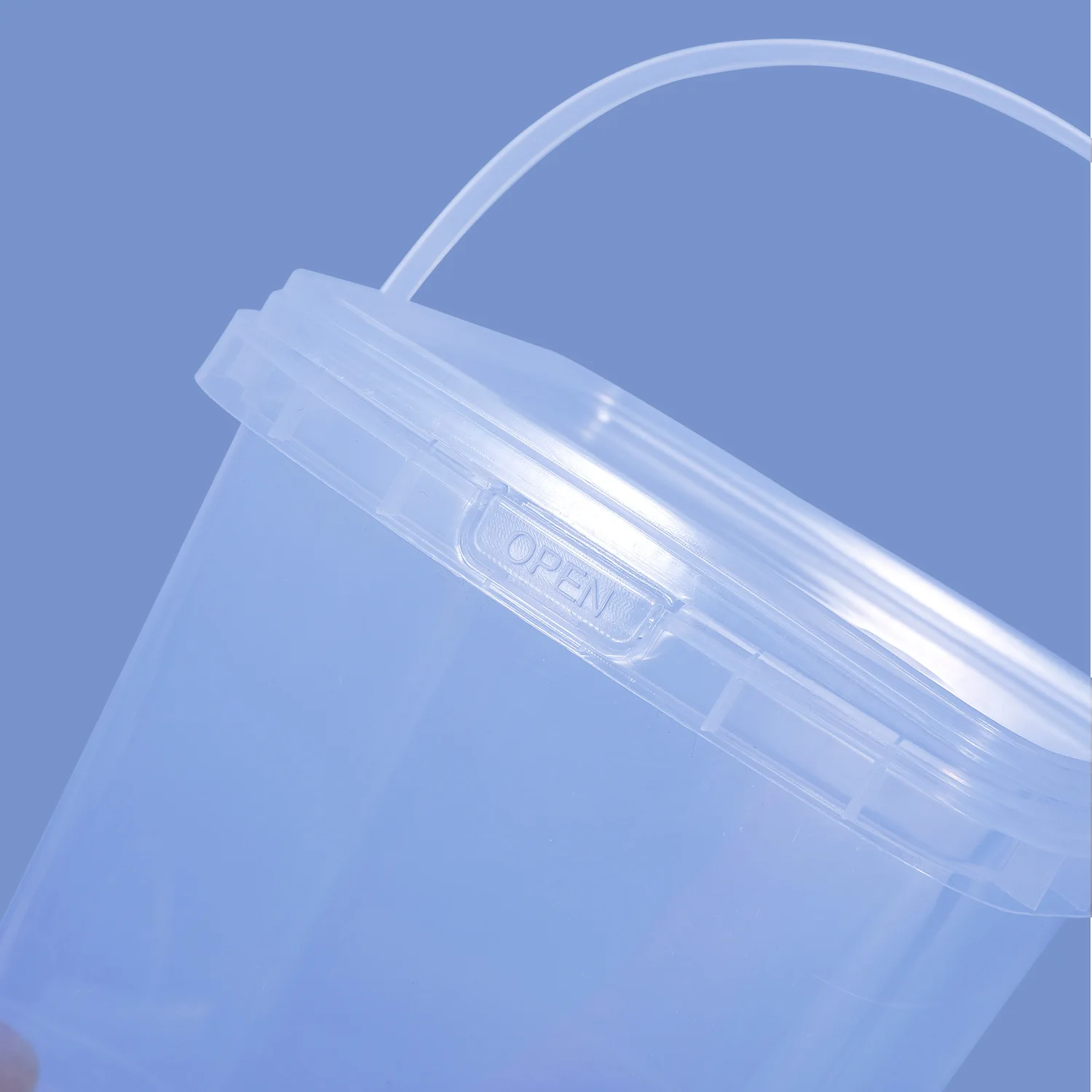 Custom 8L 10L Clear White Square Transparent Packaging Food Grade PP Plastic Bucket With lids
