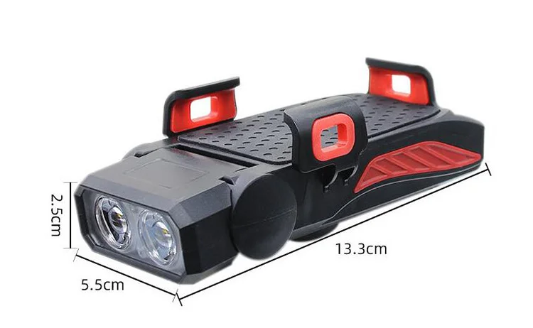 Многофункциональный велосипедный фонарь обновления 4 в 1 передний 3 * LED MTB фара держатель телефона кронштейн динамик лампа внешнего