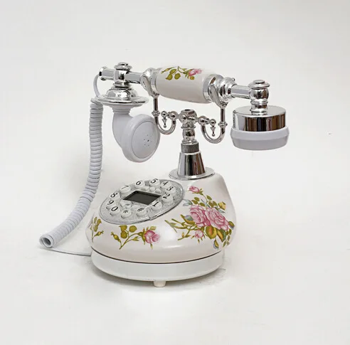 Hotel Table Decoration European Royal Luxury High Quality Antique Phone With Screen Wire Rotary Telephone