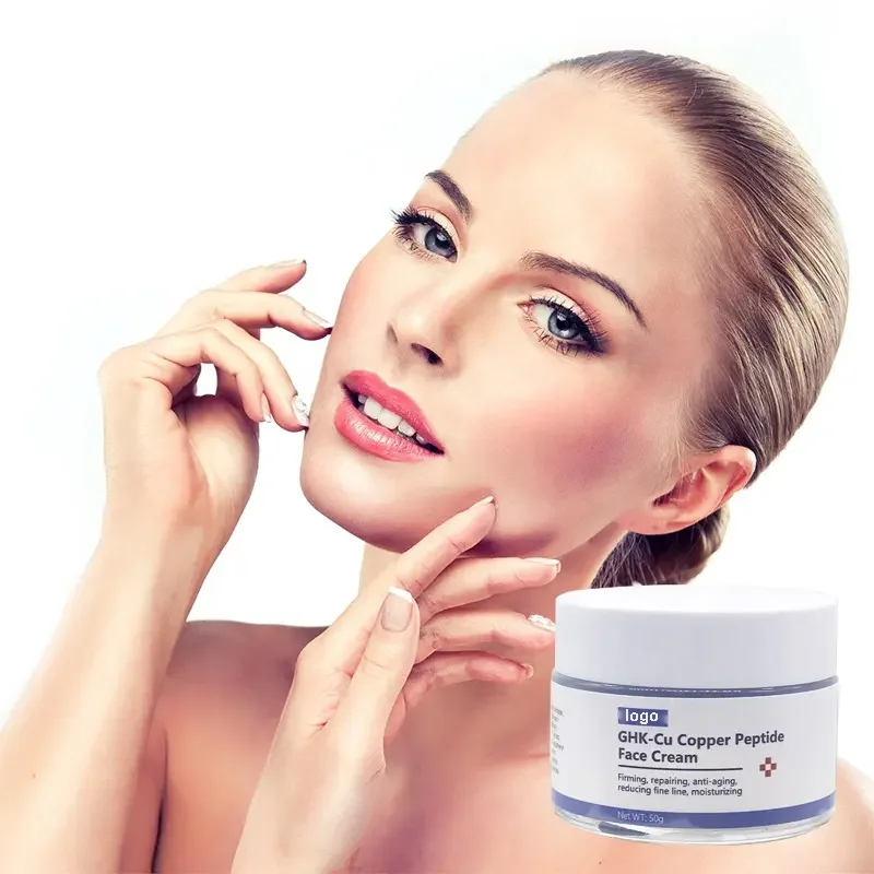 OEM Lightening Brightening Repairing Black Skin Glow Anti-wrinkle Blue GHK-CU Copper Peptide Face Cream