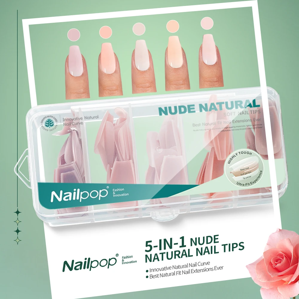Nailpop 140 шт. лидер продаж ультра-Fit ABS 3-в-1 гелевые наращивания ногтей индивидуальный дизайн частная этикетка искусственные ногти