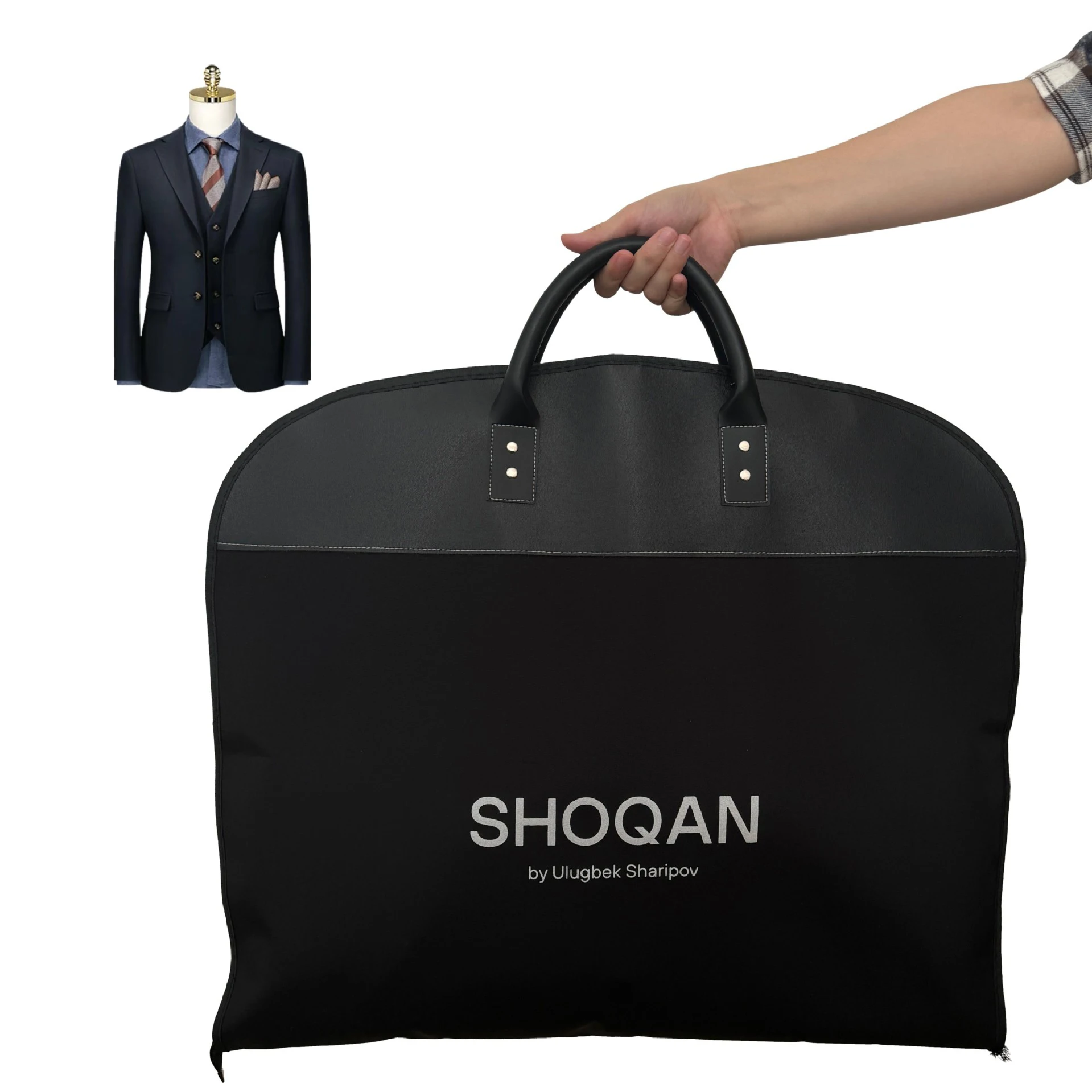 garment suit bag luxury custom garment bag large for man zip lock fashion pu leather hanging leather garment bag