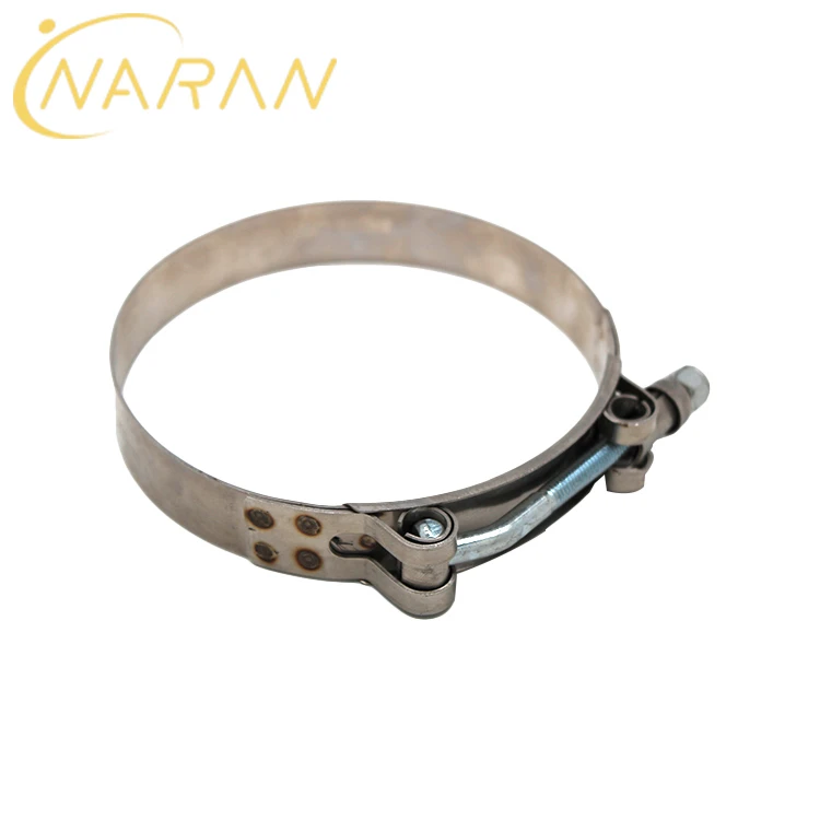 
China Manufacture High Intensity Safety Adjustable 304 Stainless T Bolt Exhaust Steel hose clamp 