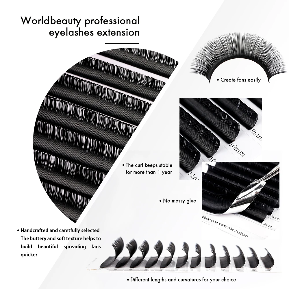 0.03 Lashes tray Private Label Individual faux Mink Eyelash Extension