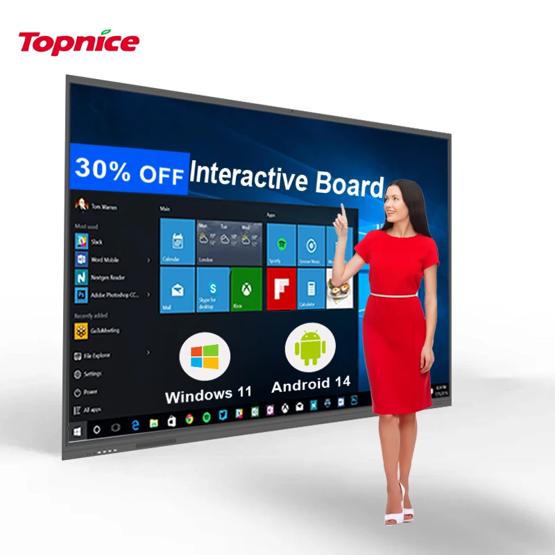 Интерактивная доска Android/Windows 4k 55 65 75 85 86 98 дюймов