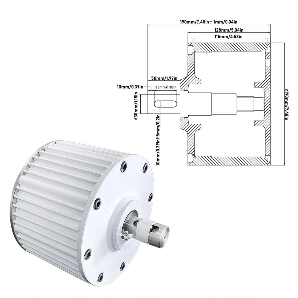 800w 24/12V/48v  3 Phase Gearless Permanent Magnet Generator with Base AC Alternators Use For Wind Turbine Water Turbine