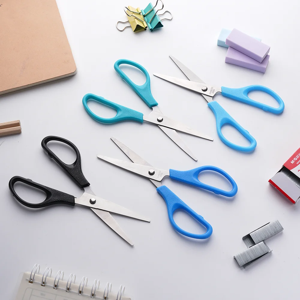 Multicolor student stationery scissors granular non-slip handle stainless steel office scissors  study office paper cutting tool