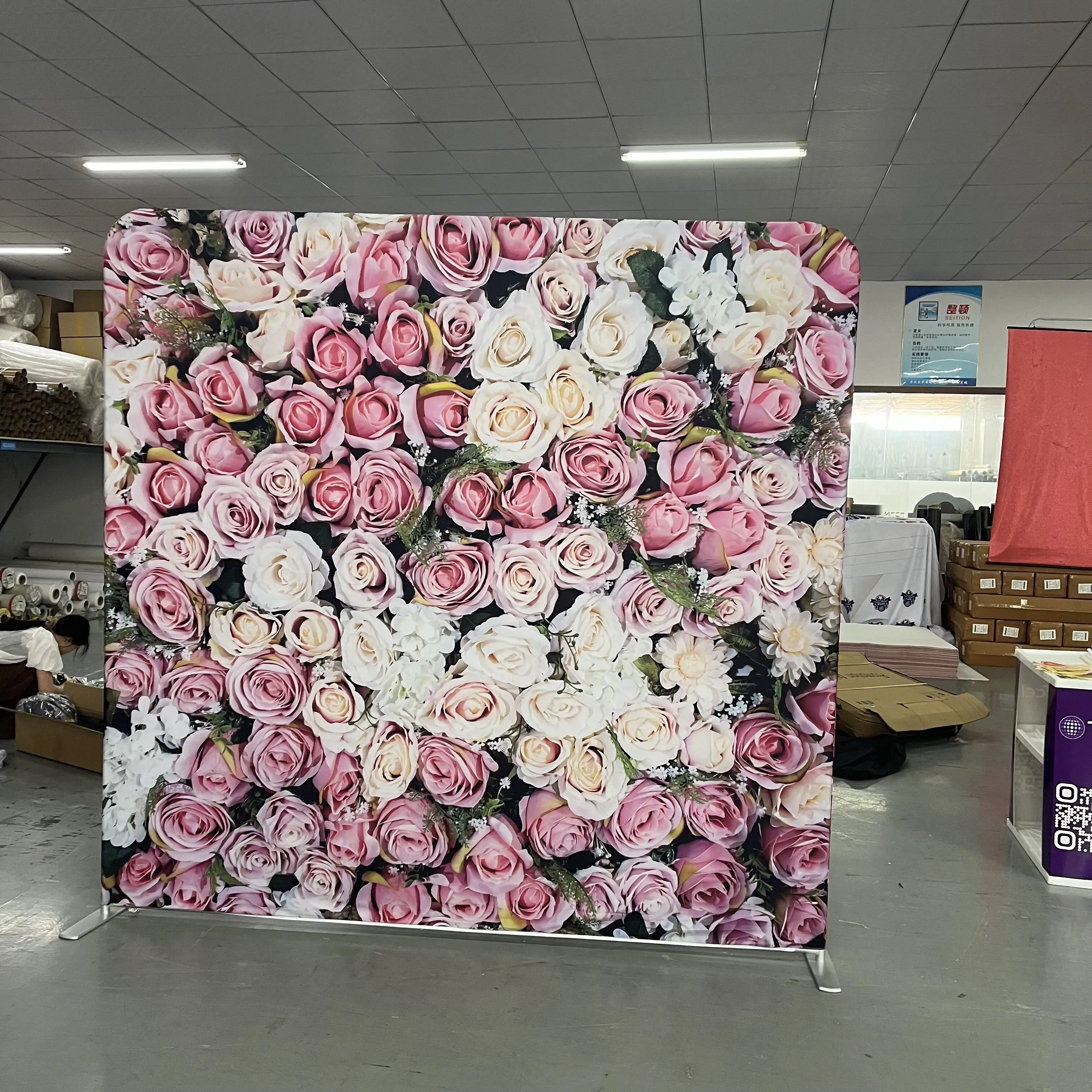 8x8 ft Collapsible tension fabric backdrop for party wedding events backdrop plain black photo booth backdrop