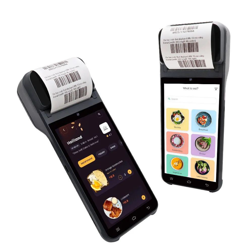 Z92 58mm Sticker Label Printer Portable  4G Wifi Android Mobile NFC Card Reader POS System For Store