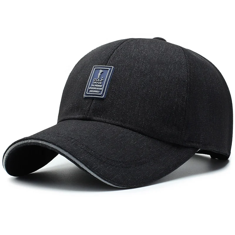 outdoor 100% cotton high quality black baseball cap