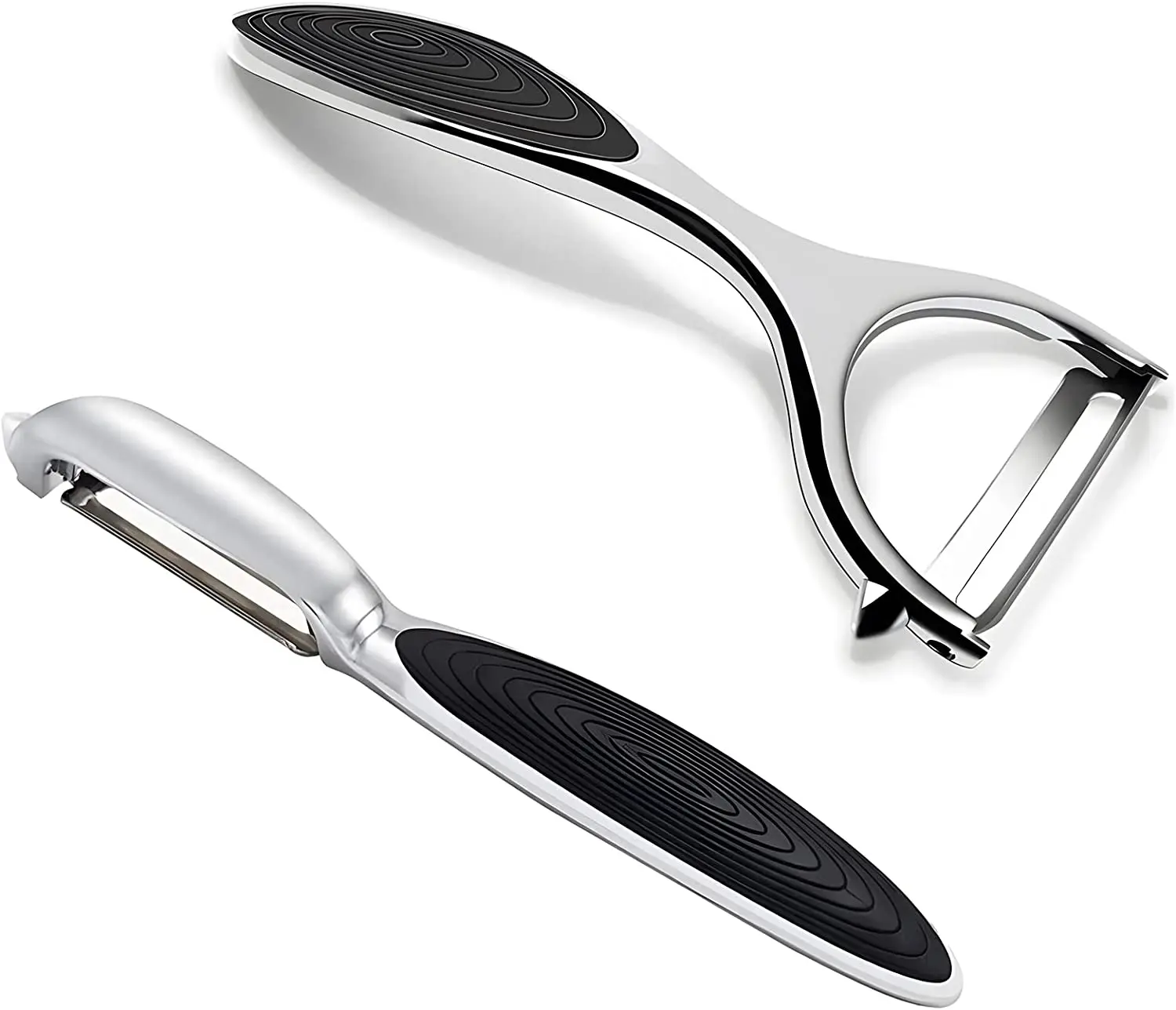 Potato Vegetable Peeler for Kitchen - Premium Zinc-Alloy Y Shaped I Shaped Peeler Set with Durable Non-Slip Handle