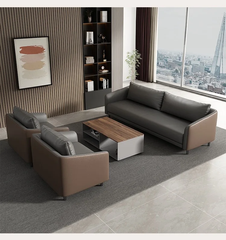 Chuang yue Modern Style Chesterfield Leather Office Sofa Set for School and Reception China Manufacturer Lounge Chair Sofas