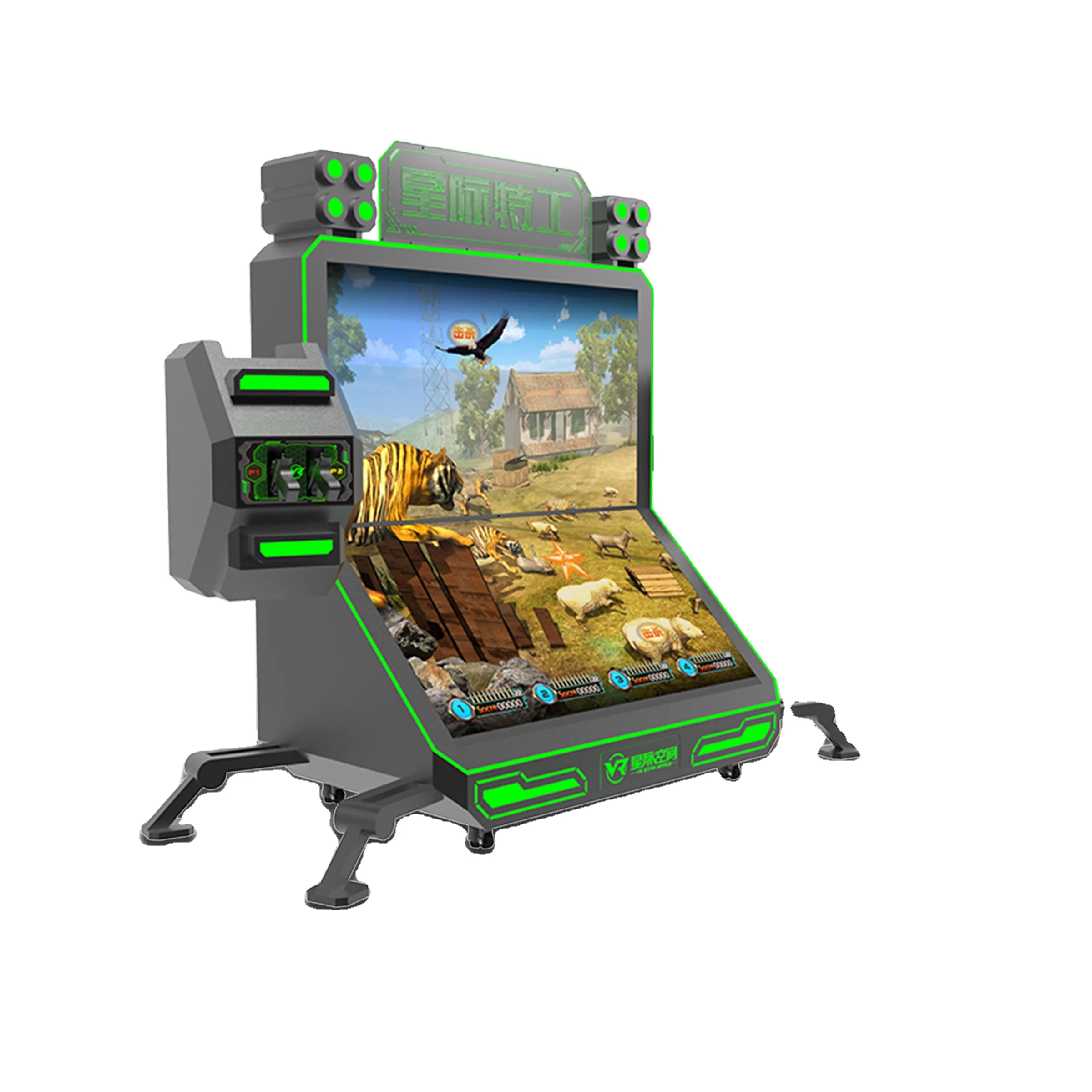 VR Star Space VR Machine Manufacturer Virtual Reality 9D Dual-screen 4 player Shooting Indoor Amusement Park Rides VR Simulator