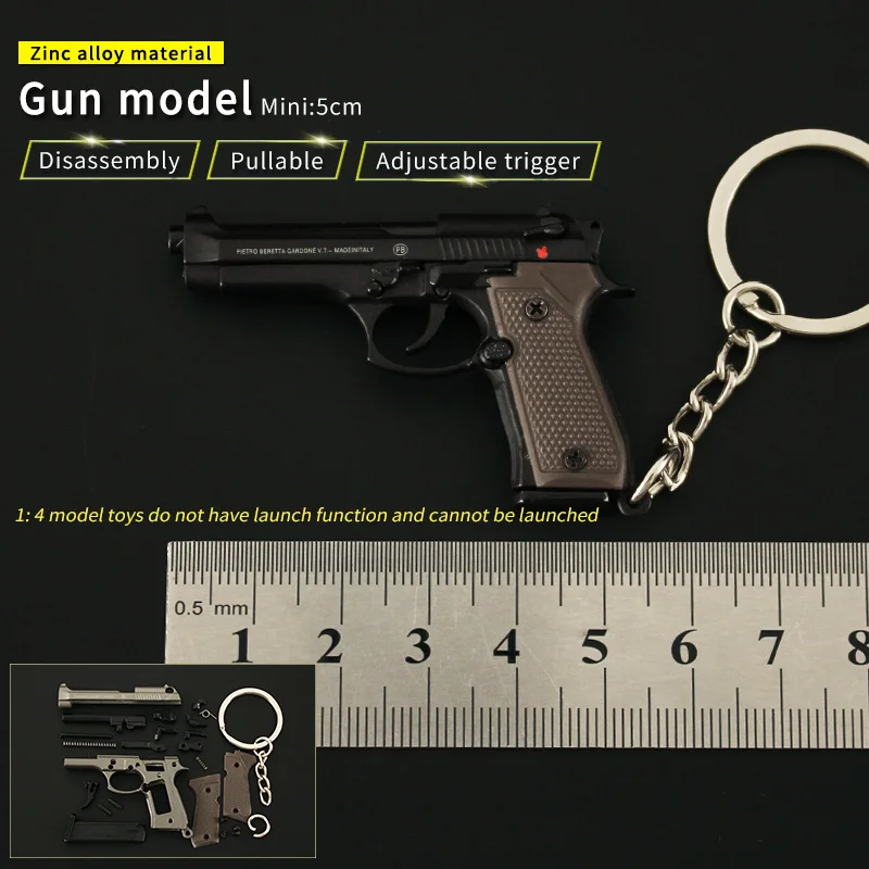 7 см 1/3 модель 1:4 пистолеты BERETTA 92F брелки подарок кулон ювелирные изделия Беретта гель бластер металлические