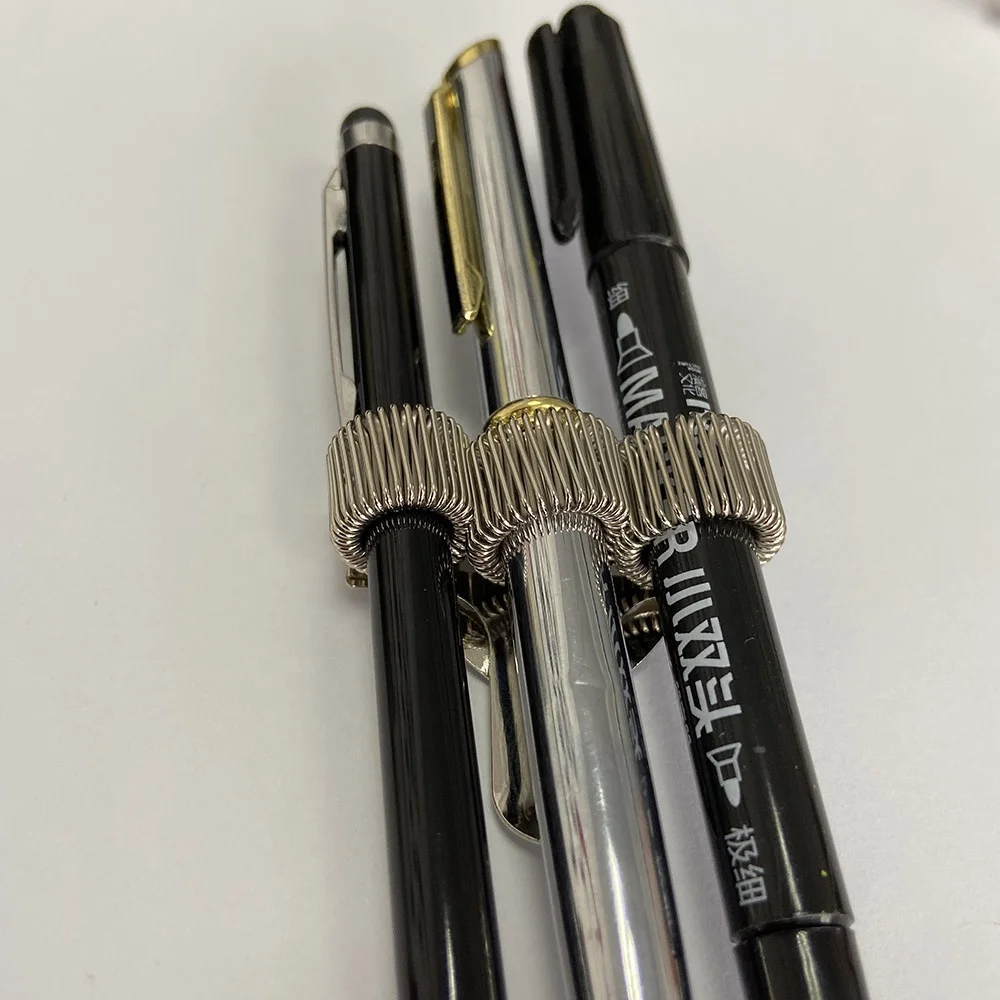 Metal Stainless Steel Clip pen holder with springs for Triple pen