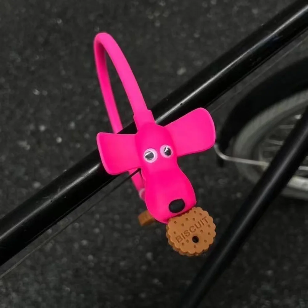 Anti-theft Cute animal shape bike Environmental protection silicone tape Wire lock Anti theft ring bicycle cable lock