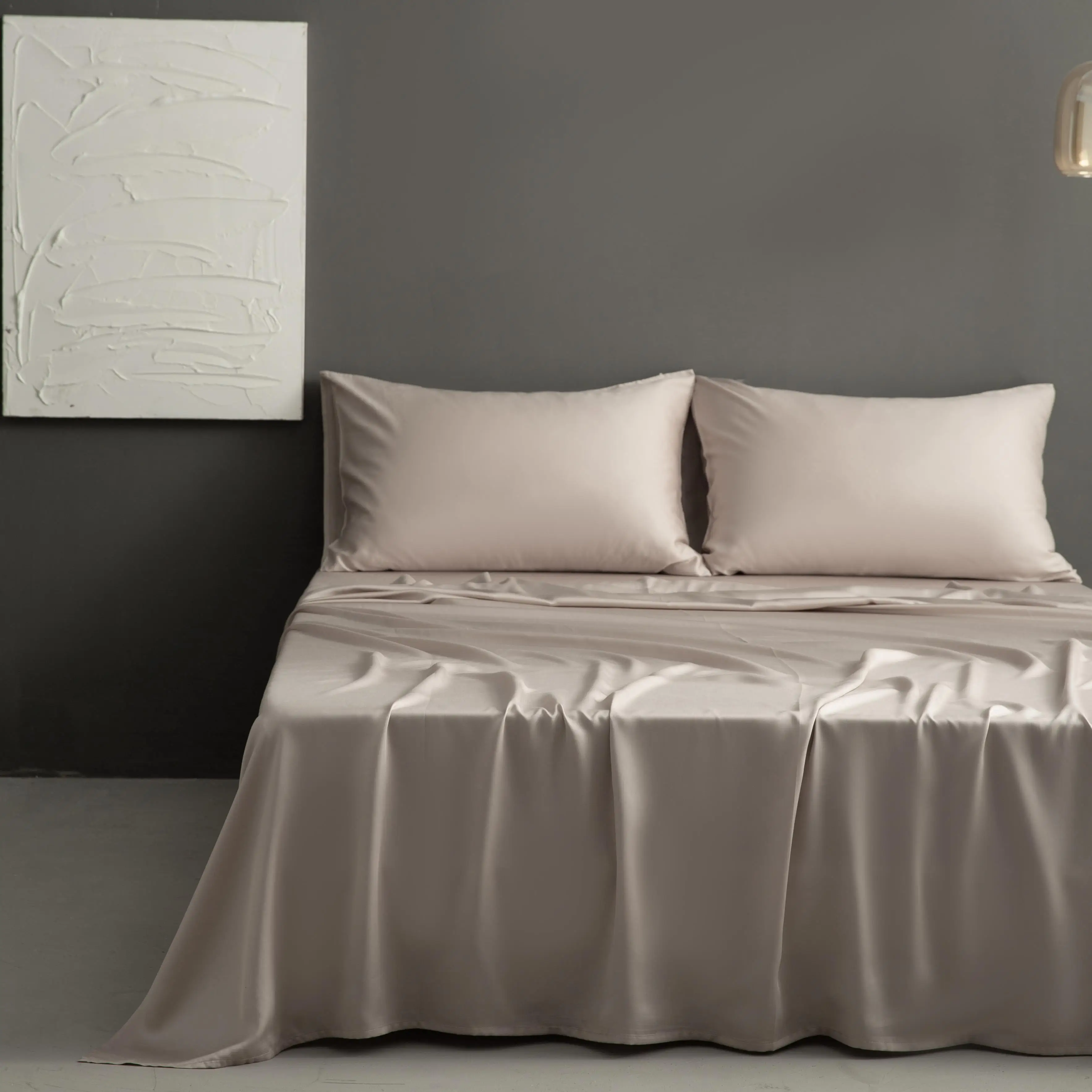 100% Lyocell 4pcs bed sheet set Premium luxury soft breathable Tencel bedding Oeko-tex small quantity