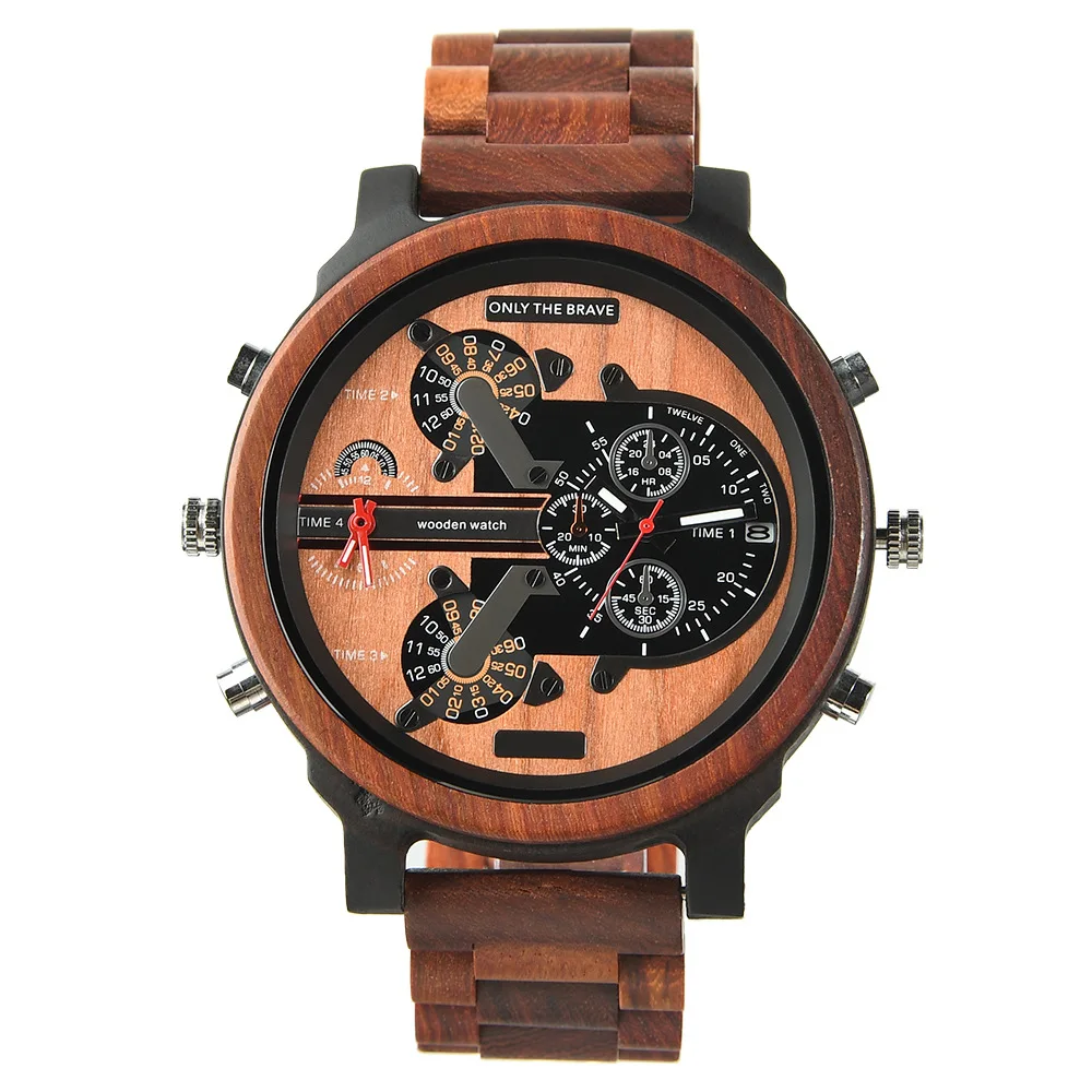 Watches OEM Pure Wood Watch Logo Wooden Quartz New Fashion Analog Display High Quality Big Dial Wholesale Classic Customized Man