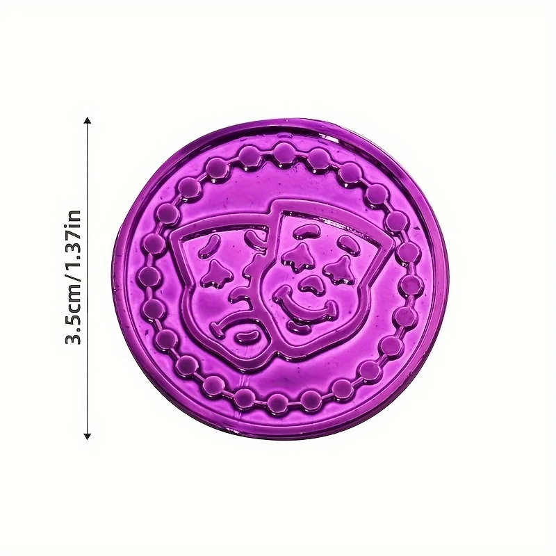 Mardi Gras Party Favors Decorations Throws For Parades Fake Purple Green Golden Plastic Coins For Pirate Hunting Game Supplies