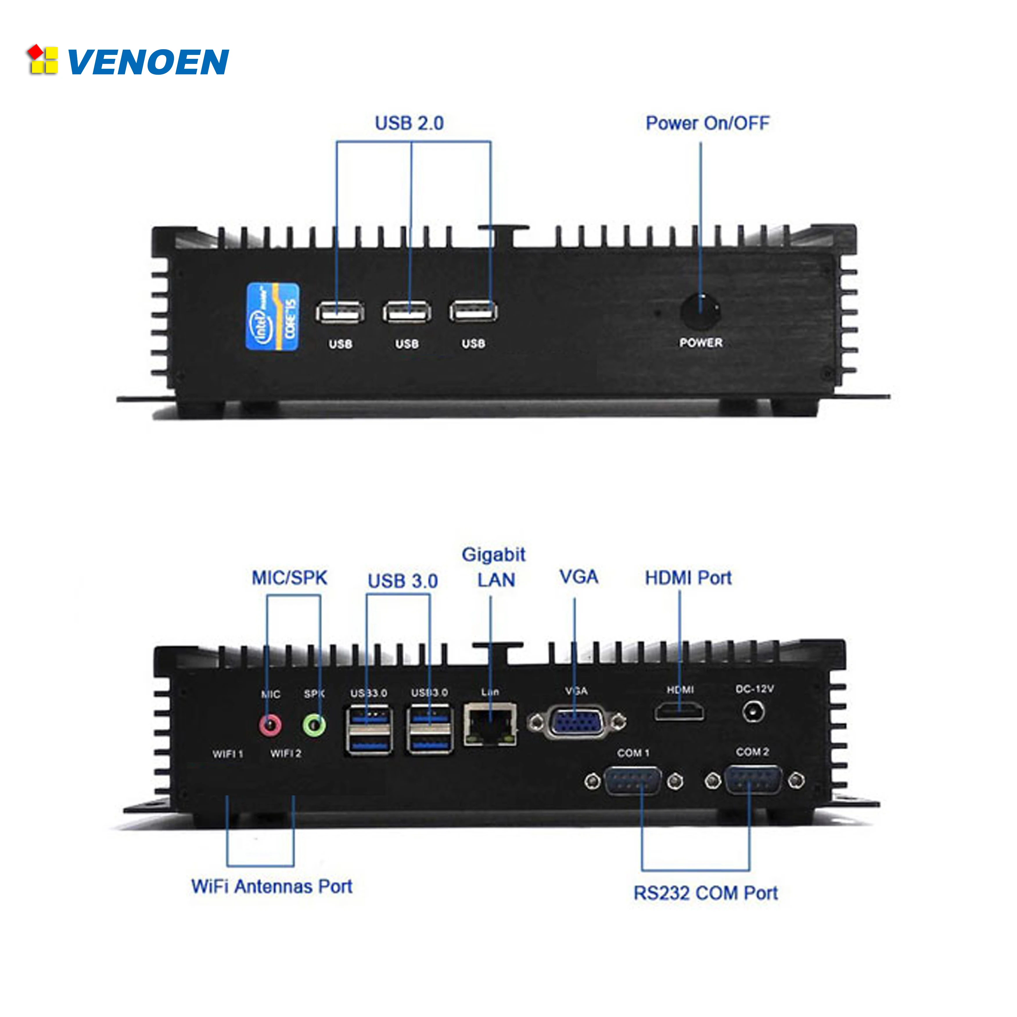 Mini PC Intel Core i5 3317U i3 3217U Win XP Celeron 1037U ITX Industrial Fanless Desktop HD-MI VGA Dual Display Rugged PC AES