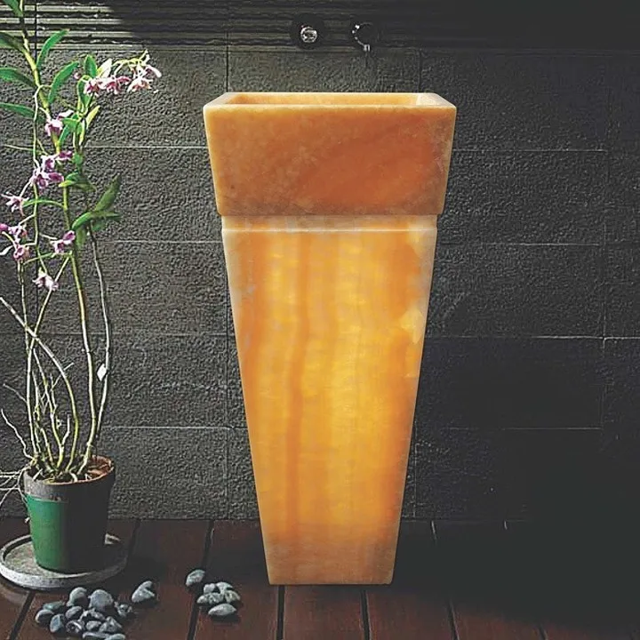 New Arrivals Modern Design Agate Onyx Sink Artificial Stone Sintered Stone Basin Marble Pedestal Basin