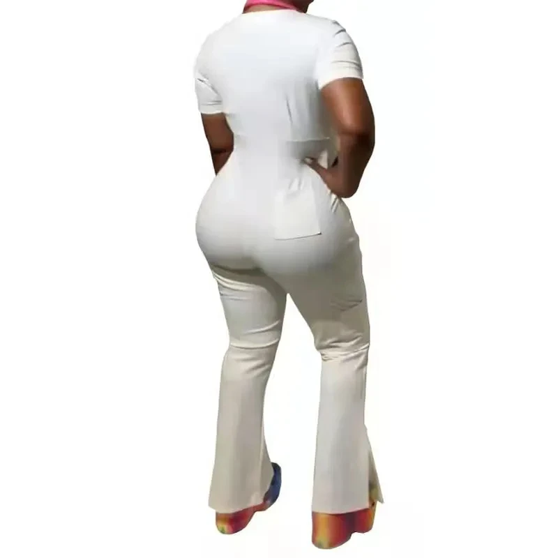 Wholesale Nurse Scrubs Suits Overalls Plus Size One Piece Women Medical Nursing Scrub Jumpsuit Fashion Scrub Uniforms Sets