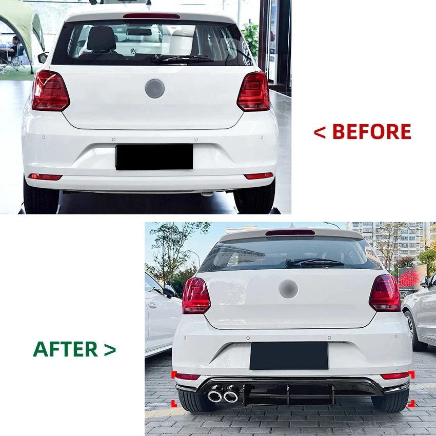 Фольксваген Поло MK5 6R 2009 2014 задний бампер для украшения автомобиля