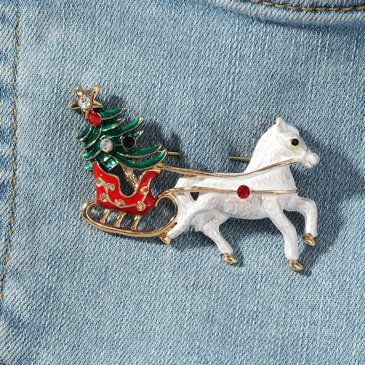 Christmas series brooch Christmas tree carriage puppy oil drop corsage fashion pin clothing accessories