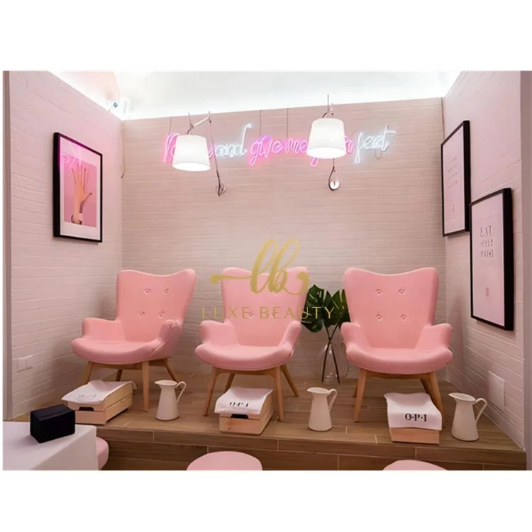 LuxeBeauty Cheap Price Modern Beauty Nail Salon Furniture European Manicure sofa Chair Foot Spa Chair Supplies Pedicure Station