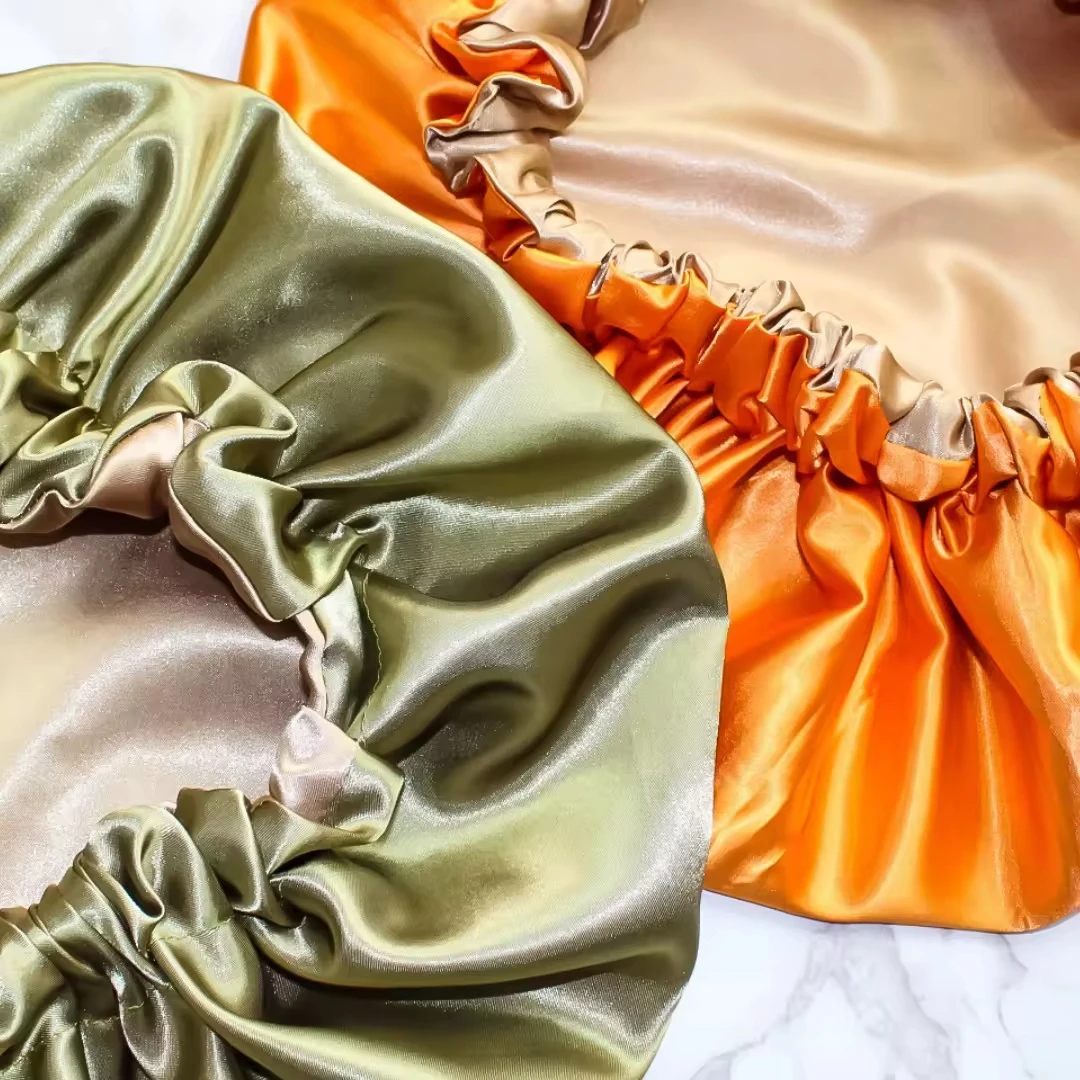 Custom 100% Pure Mulberry silk Sleep Cap Womens silk Bonnet for Sleeping & Hair Care Night Hair Wrap Elastic