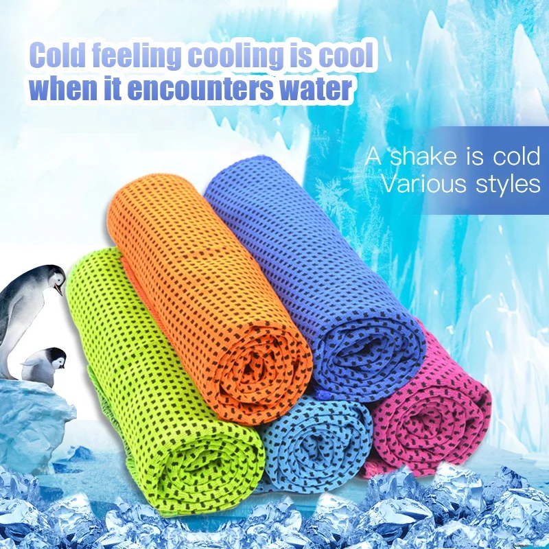 Custom Logo 30*80cm Microfiber Quick Dry Ice Cold Gym Arctic Sports Instant Cooling Towel Polyester Sweat Cool Sports Towels
