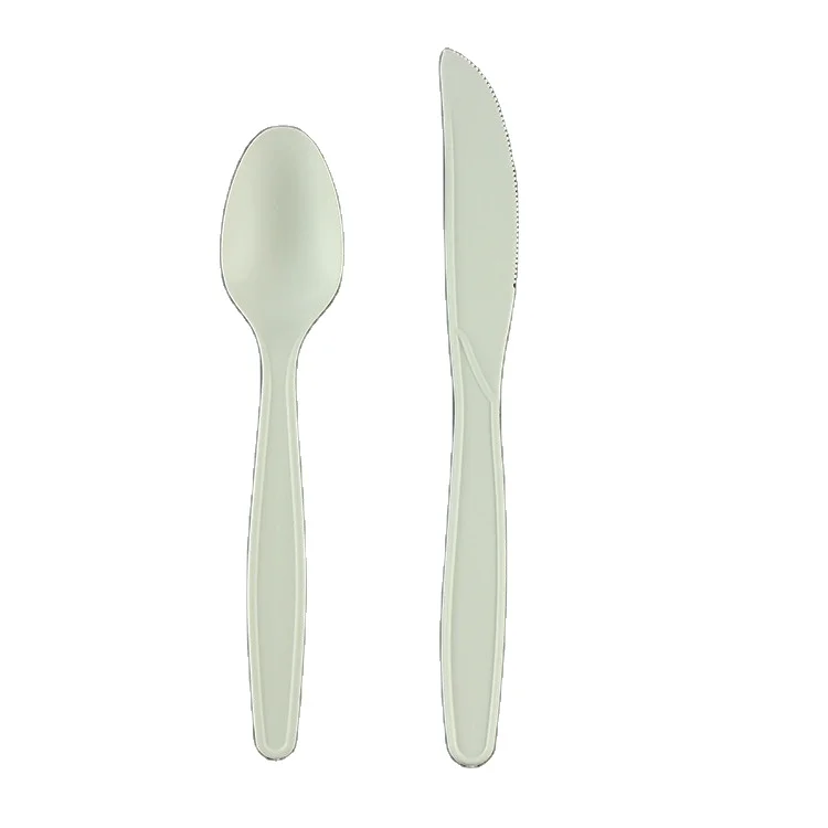 Disposable biodegradable spoon fork cornstarch flatware cutlery