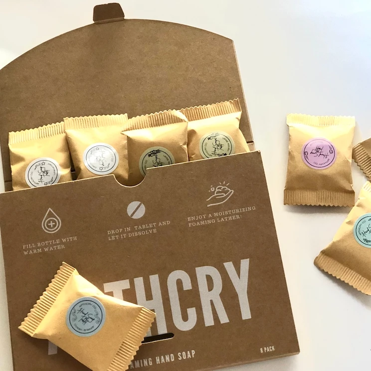 OEM 4 in 1Vegan 100%  Liquid Plant Essence oil Foaming Hands Soap Tablet