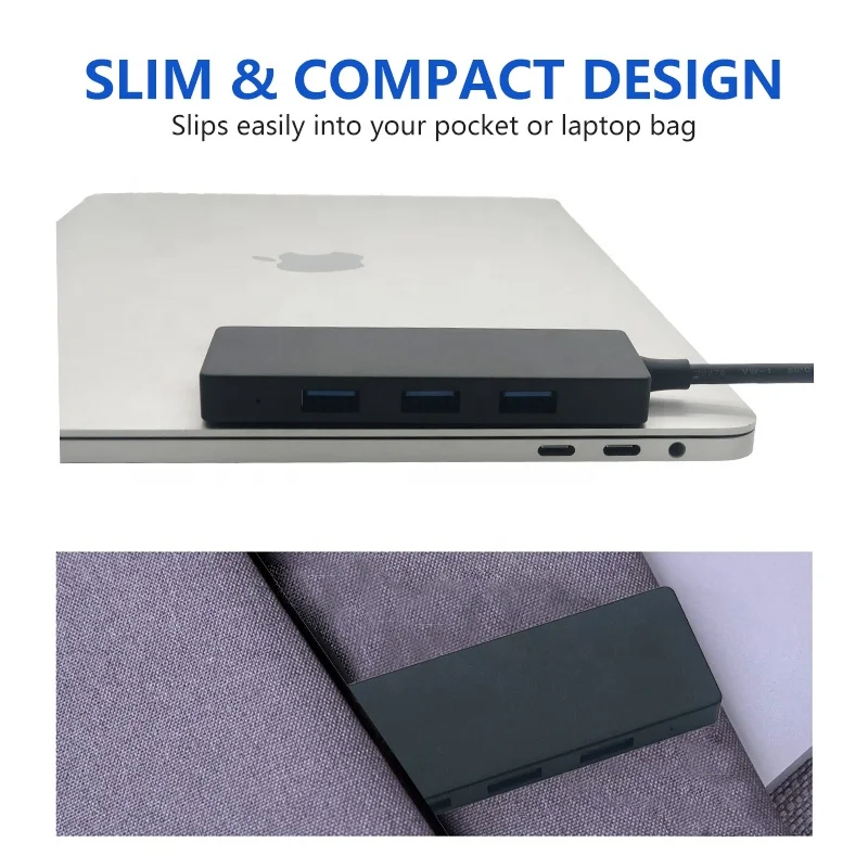 Portable 4Ports Transcend Data 3.0 4 In 1 USB Type C Adapter HUB For Macbook