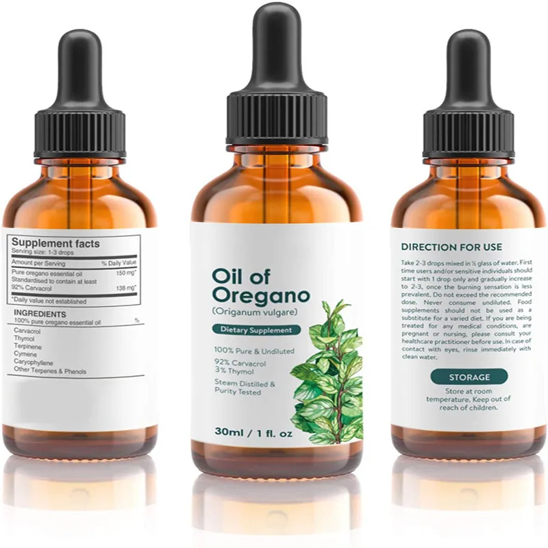 OEM/ODM/OBM 100% Pure Natural Organic Oregano Essential Oil Quality Immune Support & Gut Health Wild Oregano Oil Liquid Drops