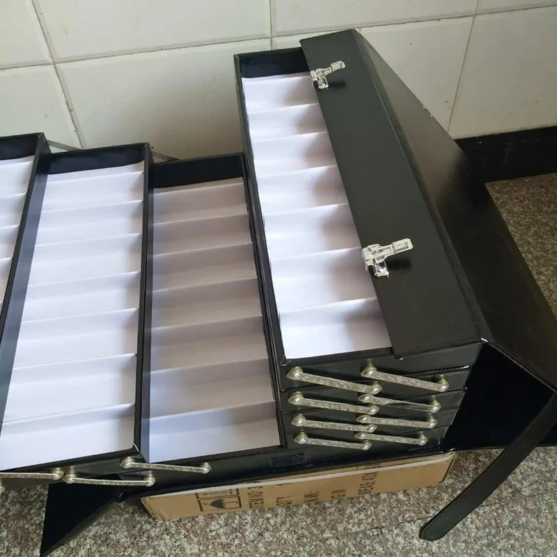 Newest Black Leather Sunglasses Password Case  80 Pairs Eyewear Glasses Display Suitcase